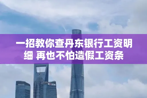 一招教你查丹东银行工资明细 再也不怕造假工资条