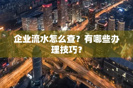 企业流水怎么查？有哪些办理技巧？